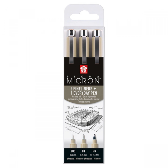 Sakura Pigma Micron Fineliners 3 kpl Ohut