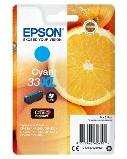 EPSON Singlepack Cyan 33XL Claria Prem