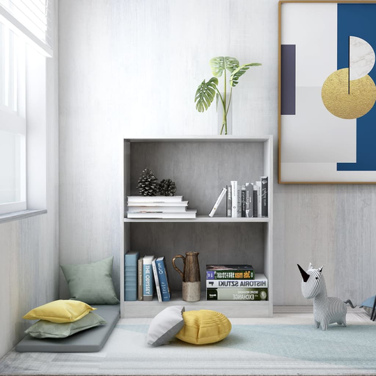 vidaXL Kirjahylly betoninharmaa 60x24x74,5 cm tekninen puu