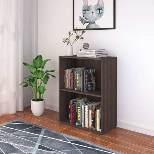 vidaXL Kirjahylly lastulevy 60x31x78 cm harmaa Sonoma-tammi