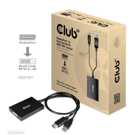 CLUB 3D DisplayPort To Dual Link DVI-I