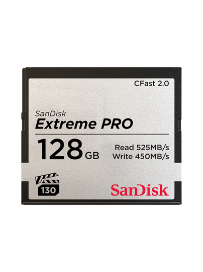 Sandisk 128gb extreme pro cfast 2.0 (write: 450mb/s) -muistikortti