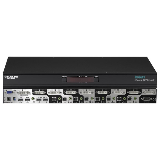 BLACK BOX WIZARD KVM SWITCH - SINGLE-HEAD, DVI-D DUAL-LINK, USB TRUE EMULATION, AUDIO, 8-PORT