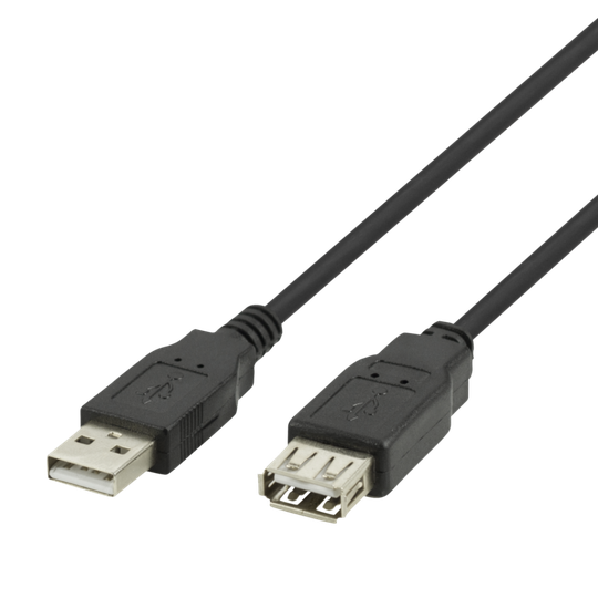 USB Extension Cable, USB-A Male - USB-A Female, 2m Black