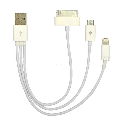 Multikaapeli - Apple Lightning / Samsung Galaxy Tab / Micro USB / Apple Dock