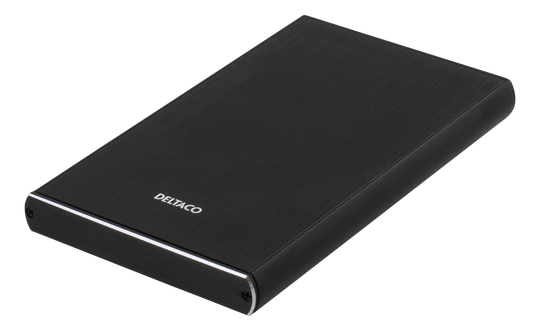 Ulkoinen Tallennuskotelo 1x2,5" SATA-levylle, USB-C, USB 3.1 Gen 2, SATA 6GB/s, Alumiini, Musta