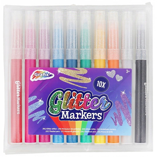 Grafix Glitter markers 10-setti