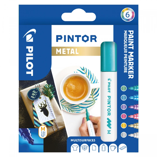 Pilot Pintor Medium 6 kpl Metalli
