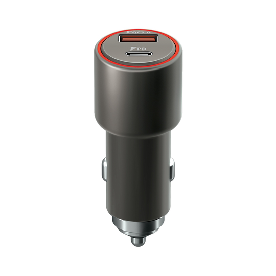 Forever Core Ultranopea puhelimen autolaturi USB Type-C PD + QC3.0 36W harmaa