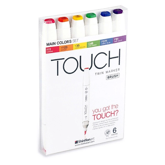 Touch Twin Brush Marker 6-setti Main