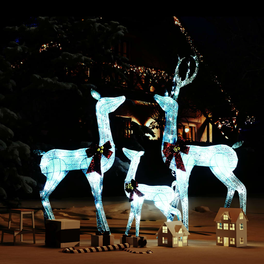 vidaXL Poroperhe joulukoriste valkoinen ja hopea 201 LED-valoa