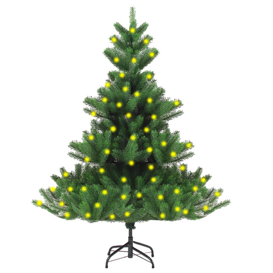 vidaXL Kaukasianpihta Tekojoulukuusi LED-valoilla vihreä 180 cm