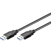 GB USB 3.0 SUPERSPEED CABLE 0.5M, BLACK, TYPE A, MALE-MALE