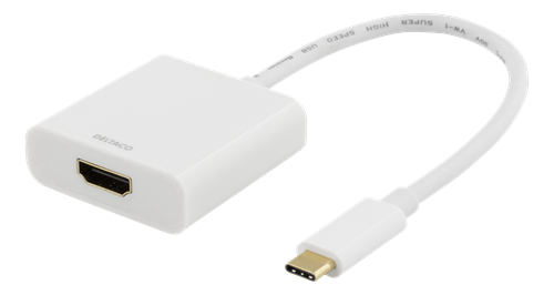 USB-C - HDMI-sovitin, 4096 X 2160 Taajuudella 30 Hz, Valkoinen