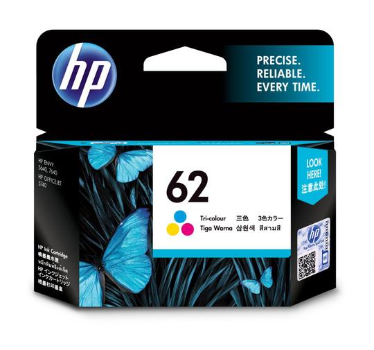 HP 62 Tri-color Ink Cartridge Blister