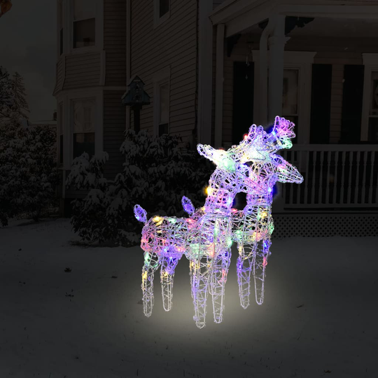 vidaXL Jouluporot 2 kpl monivärinen 80 LED-valoa akryyli