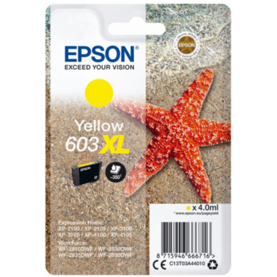 Epson 603XL Mustepatruuna keltainen 350 sivua (T03A4)