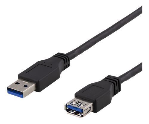 USB 3.1 Gen 1 -jatkokaapeli, 2 M, USB-A Uros - USB-A Naaras, Musta