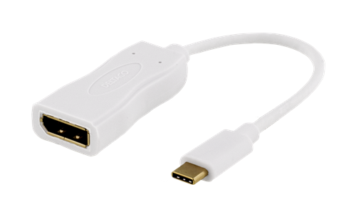 Sovitin USB 3.1 - DisplayPort, USB Type C Uros - DisplayPort 19-pinninen Naaras, 4K, Ultra HD, Valko