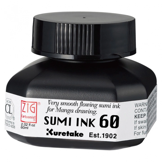 ZIG Kuretake Cartoonist Sumi Ink 60 ml Musta