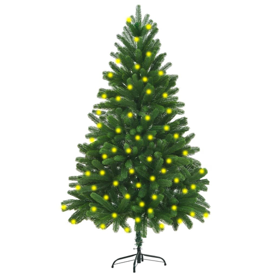 vidaXL Kaukasianpihta Tekojoulukuusi LED-valoilla 180 cm vihreä