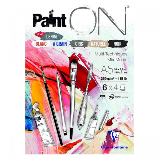 Clairefontaine Paint'ON Multi-Techniques Assorted A5
