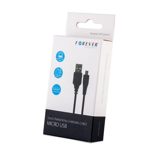 Forever Micro USB Kaapeli 3m musta