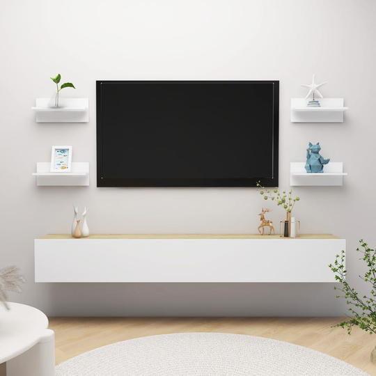 vidaXL Seinähyllyt 4 kpl valkoinen 40x11,5x18 cm lastulevy