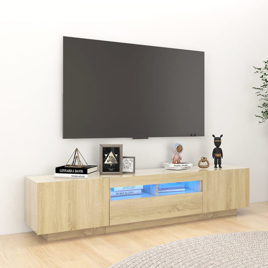 vidaXL TV-taso LED-valoilla Sonoma-tammi 180x35x40 cm