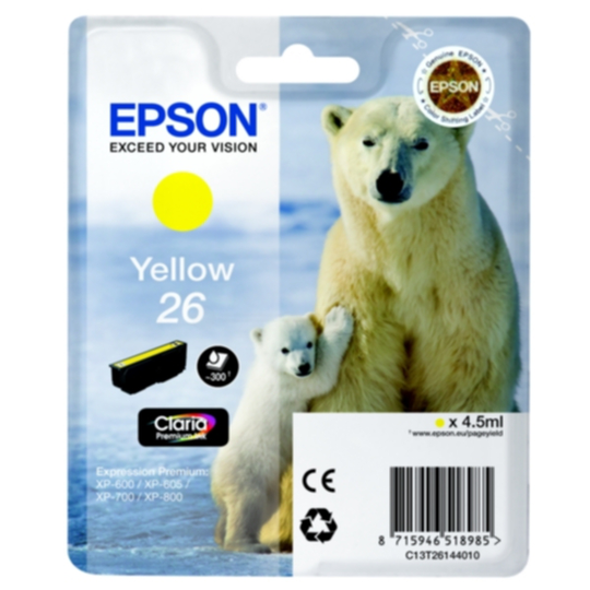 Epson 26 Mustepatruuna keltainen, 300 sivua