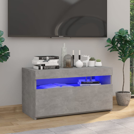 vidaXL TV-taso LED-valoilla betoninharmaa 75x35x40 cm