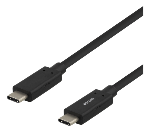 USB-C-kaapeli, 1 M, 60 W, 3 A, USB 3.1 Gen 1, E-Marker, Musta