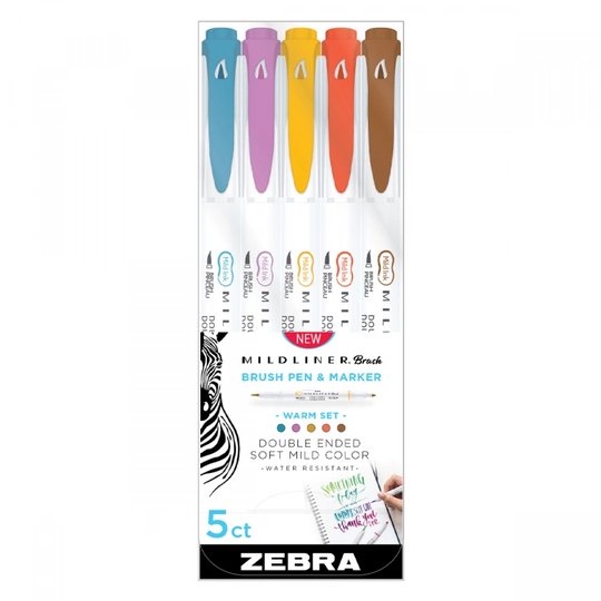 Zebra Mildliner Brush 5-pack Warm