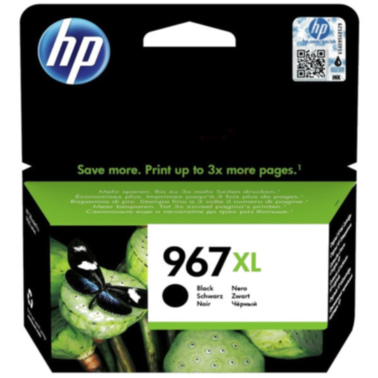 HP 967XL Mustepatruuna musta, 3.000 sivua