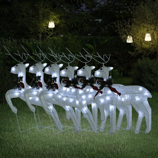 vidaXL Jouluporot 6 kpl valkoinen 120 LED-valoa
