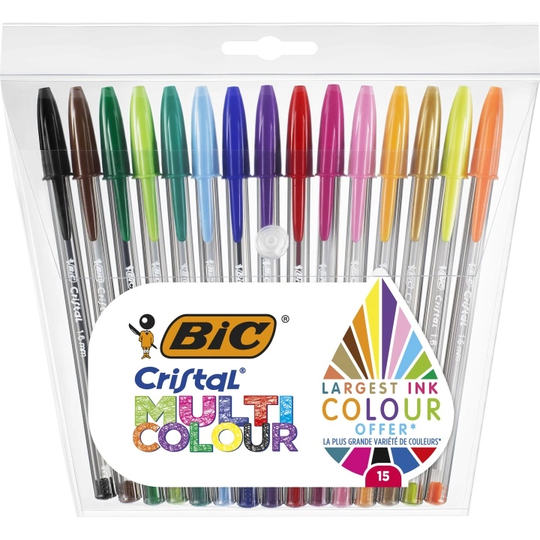 BIC Cristal Multicolor Kuulakärkikynä 15-setti