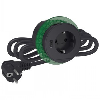 SCHNEIDER ELECTRIC UNICA SYSTEM+ PÖYTÄYKSIKKÖ XS SCHUKO+USB A ANTRASIITTI