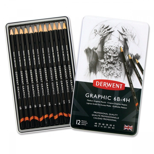 Derwent Graphic Lyijykynä 12-setti 6B-4H