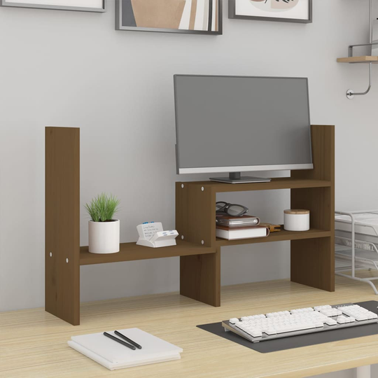 vidaXL Näyttökoroke hunajanruskea (39-72) x 17 x 43 cm täysi mänty