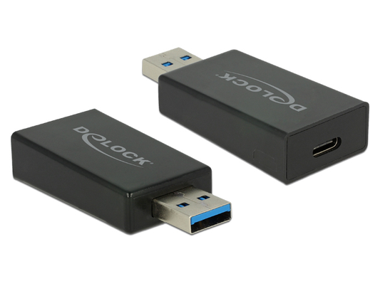 Sovitin USB 3.1 Gen 2 USB-A Uros - USB-C Naaras, 10 Gbps (USB 3.1 Gen 2), Aktiivinen, Musta