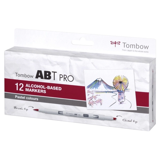 Tombow ABT PRO Dual Brush Pen 12-setti Pastelli
