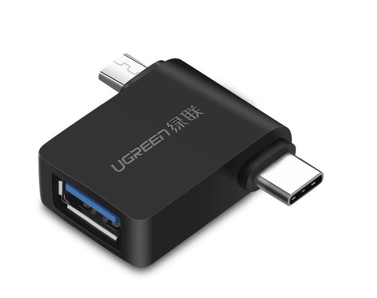 Ugreen 2in1 adapteri Micro-USB + USB-C musta