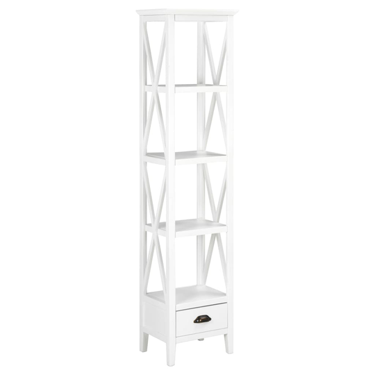 vidaXL Kirjahylly 1 laatikolla valkoinen 40x30x170 cm MDF