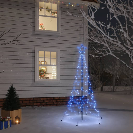 vidaXL Joulukuusi piikillä 200 sinistä LED-valoa 180 cm