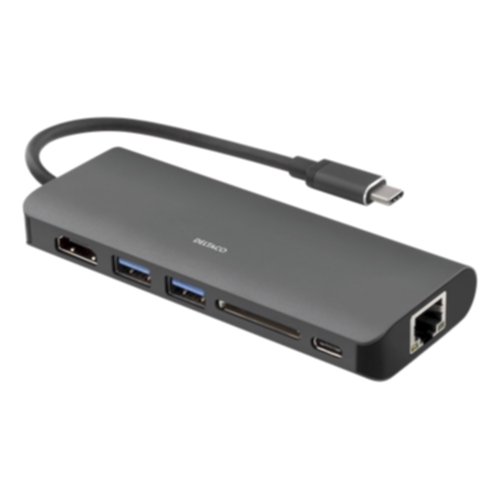 USB-C-telakointiasema 6 porttia, joissa lataustuki