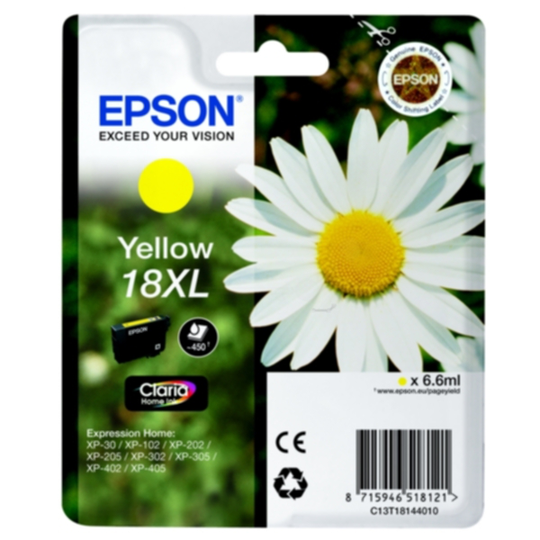 Epson 18XL Mustepatruuna keltainen, 450 sivua