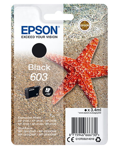 EPSON STARFISH SINGLEPACK BLACK 603 INK