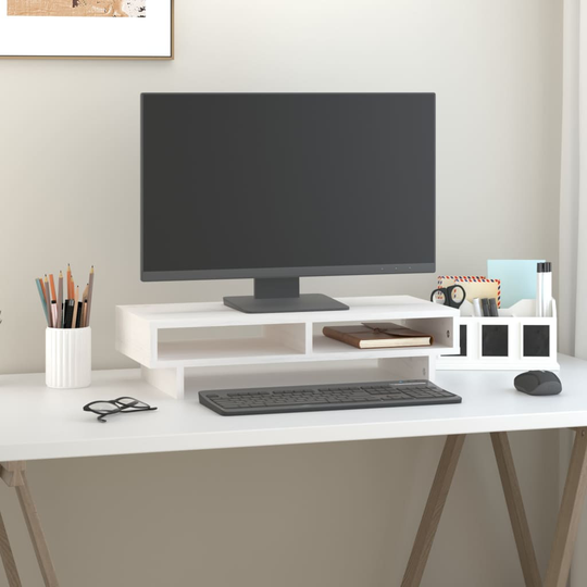 vidaXL Näyttökoroke valkoinen 60x27x14 cm täysi mänty