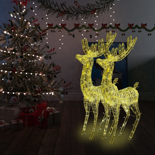 vidaXL XXL Jouluporot akryyli 250 LED-valoa 2 kpl 180 cm lämmin valk.