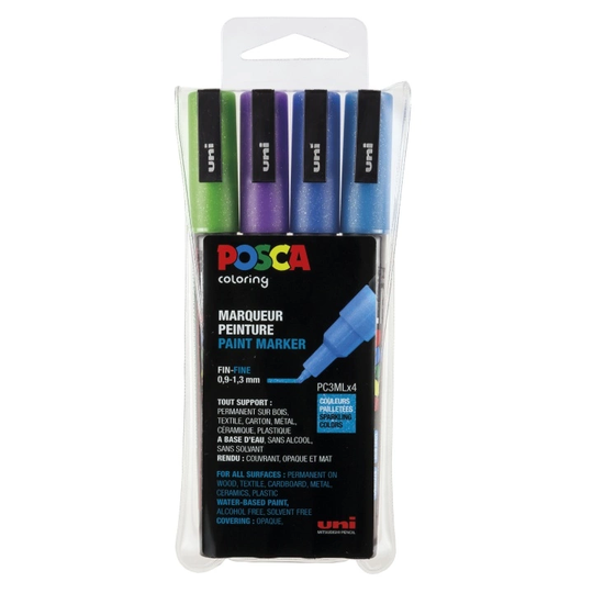 Posca Posca PC-3M Glitter Blue tones 4-setti